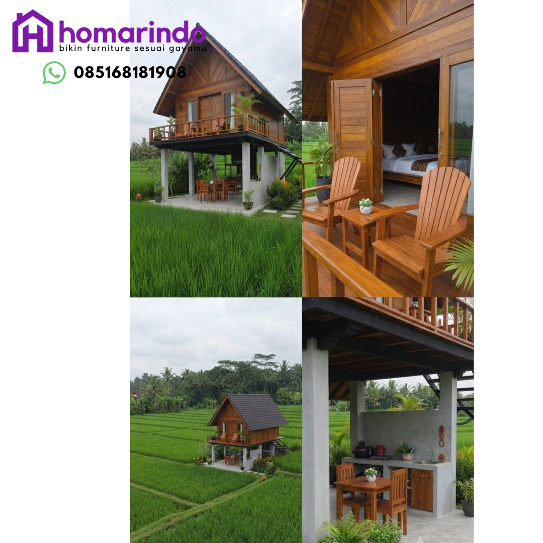 Rumah Panggung Kayu Jati Solid Modern Rumah Panggung Kayu Jati Solid Modern