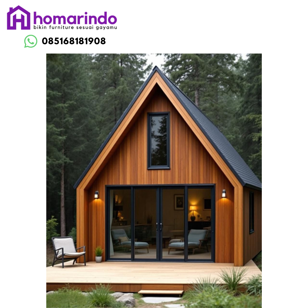 Rumah Glamping Kayu Jati Estetik