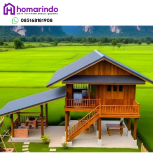 Rumah Kayu Panggung Minimalis Elegan
