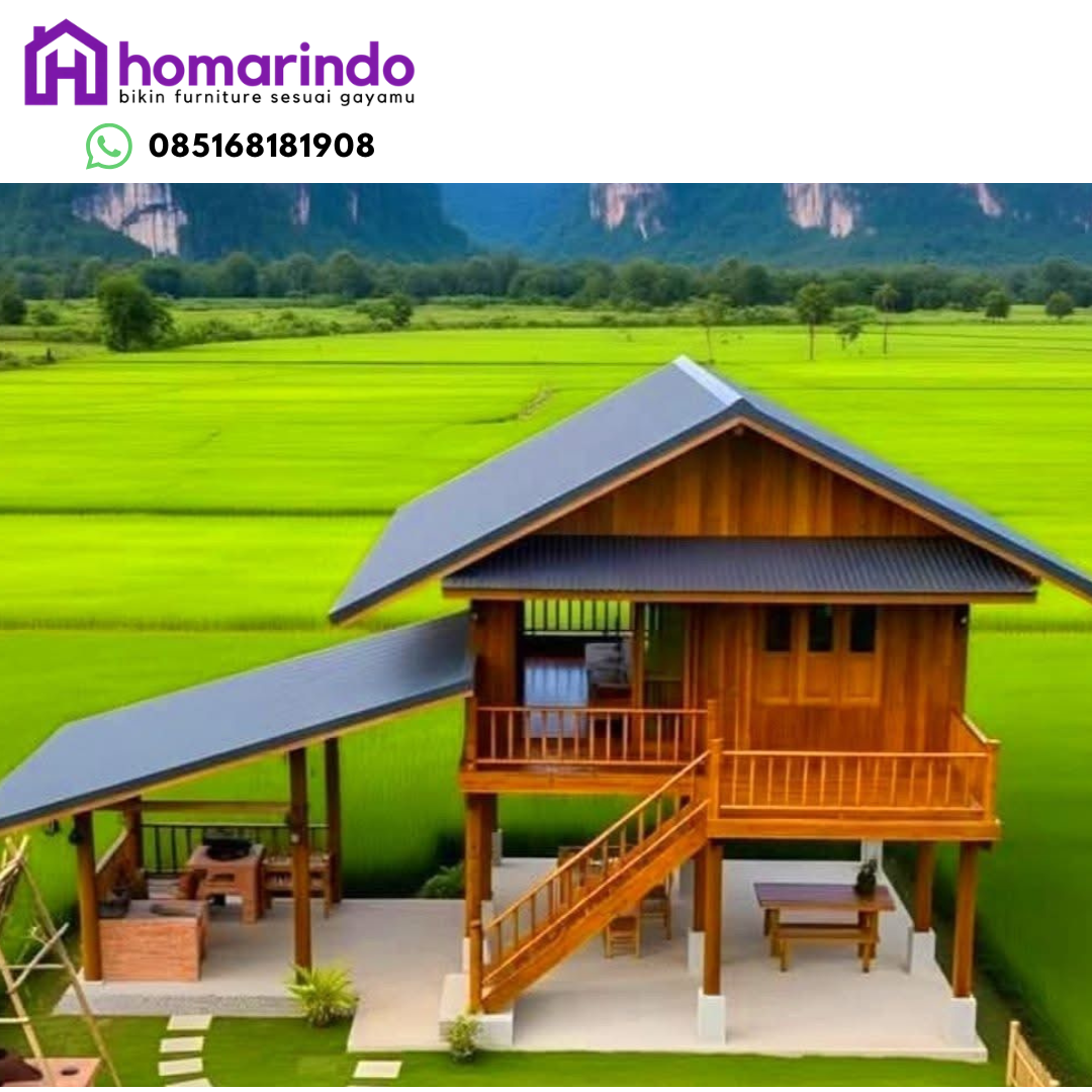 Rumah Kayu Panggung Minimalis Elegan