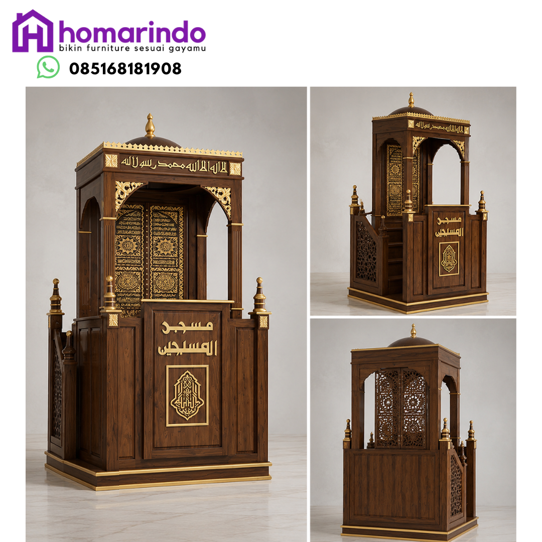 Mimbar Masjid Jati Ukir Mewah Homarindo Mimbar Masjid Jati Ukir Mewah Homarindo