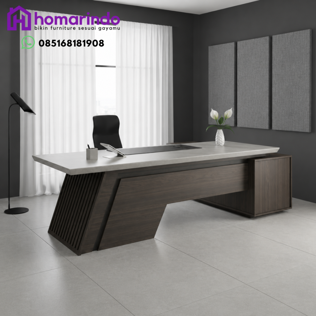 7 Keunggulan Meja Direktur Bahan Multiplek untuk Kantor Modern 1 Meja Direktur Modern Homarindo