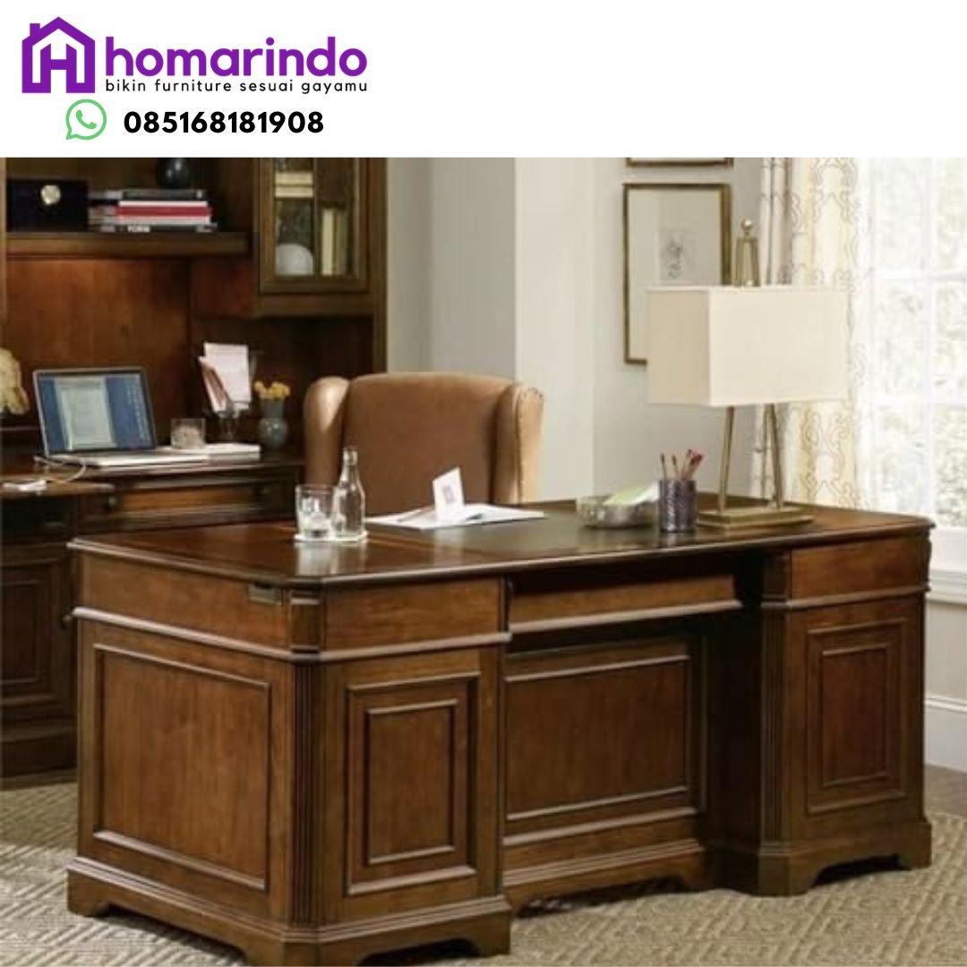 Meja Kantor Minimalis Kayu Jati TPK