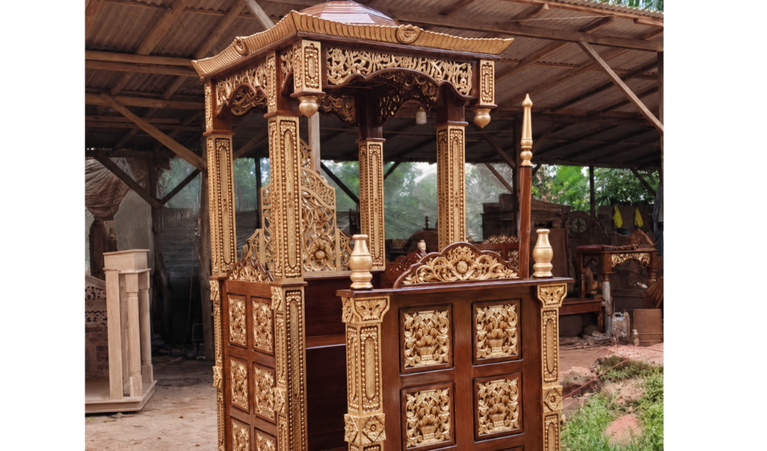 Mimbar Masjid Jati Ukir Mewah