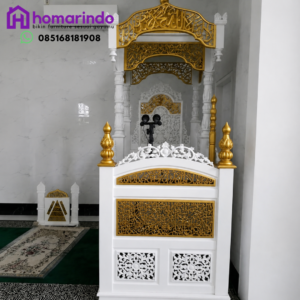Mimbar Masjid Minimalis Modern Kayu Jati