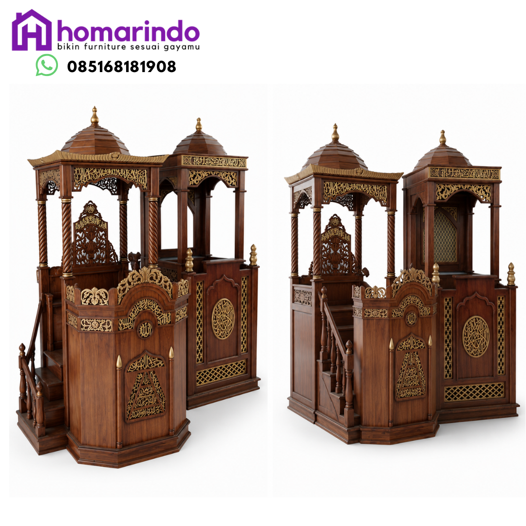 Mimbar Masjid Ukir Kayu Jati Mewah Mimbar Masjid Ukir Kayu Jati Mewah
