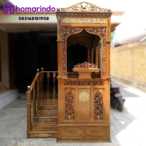 Mimbar Masjid Ukir Kayu Jati Mewah