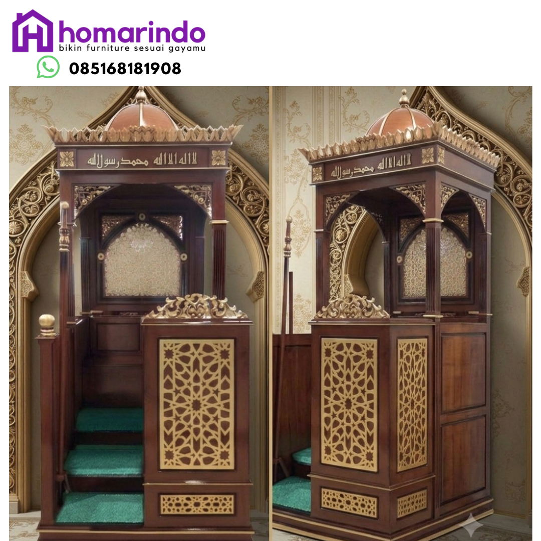 Mimbar Masjid Kayu Jati Ukir Mewah Homarindo Mimbar Masjid Kayu Jati Ukir Mewah Homarindo