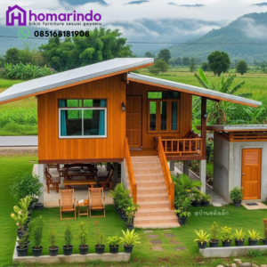 Rumah Panggung Kayu Jati Modern