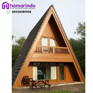 Rumah Segitiga Kayu Jati Eksklusif