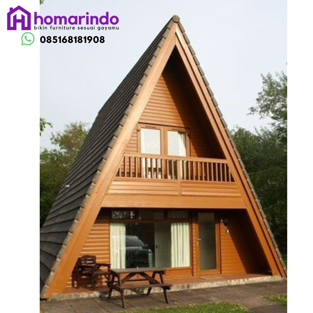 Rumah Segitiga Kayu Jati Eksklusif