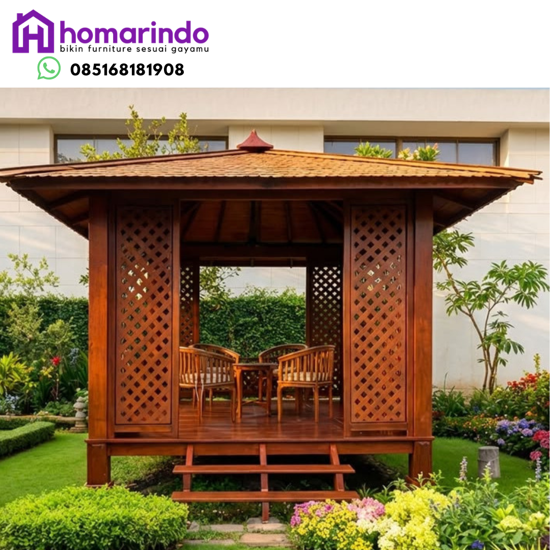 Gazebo Kayu Jati Klasik