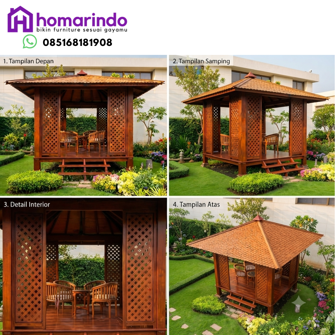 Gazebo Kayu Jati Klasik Gazebo Kayu Jati Klasik