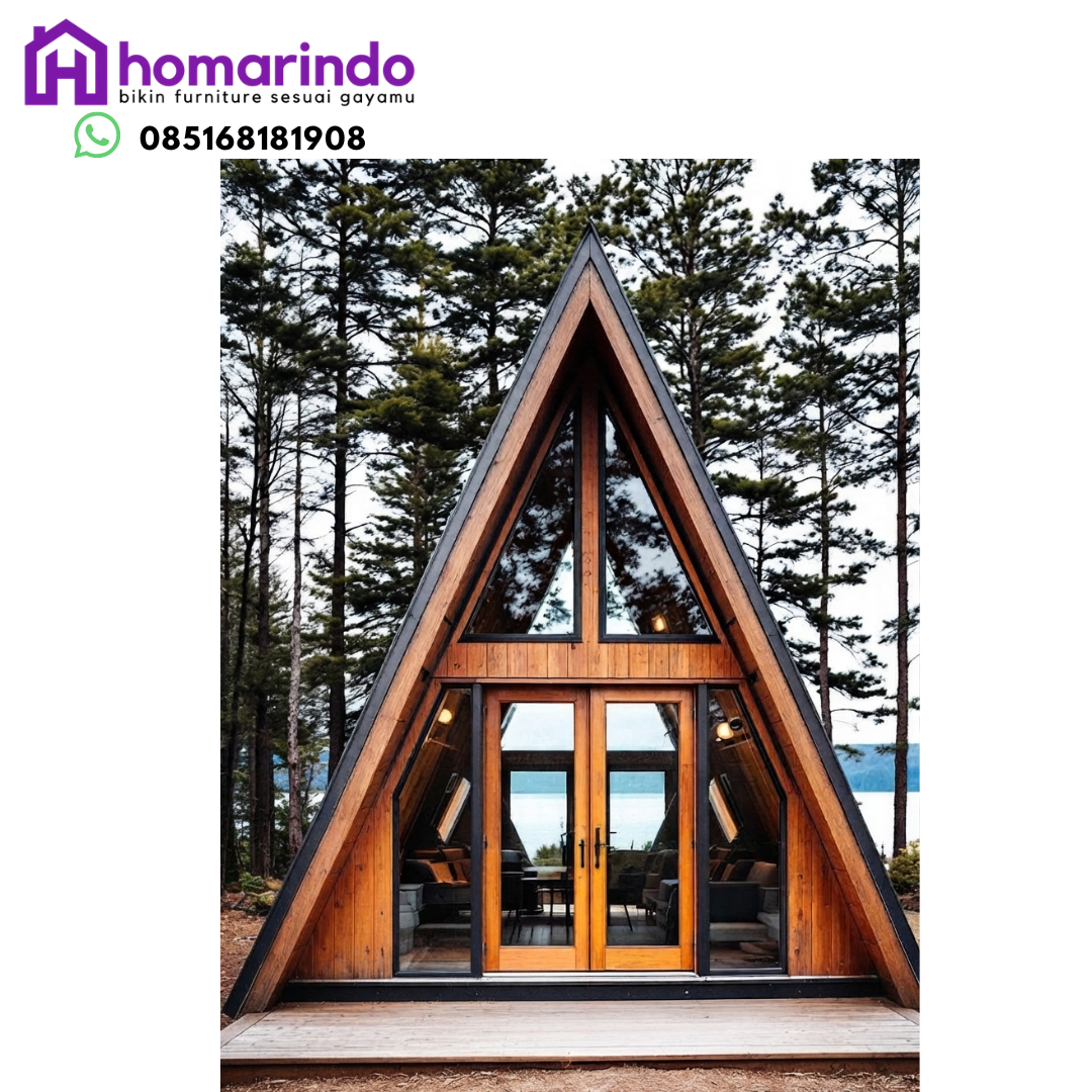 Rumah Kayu Jati Segitiga Premium