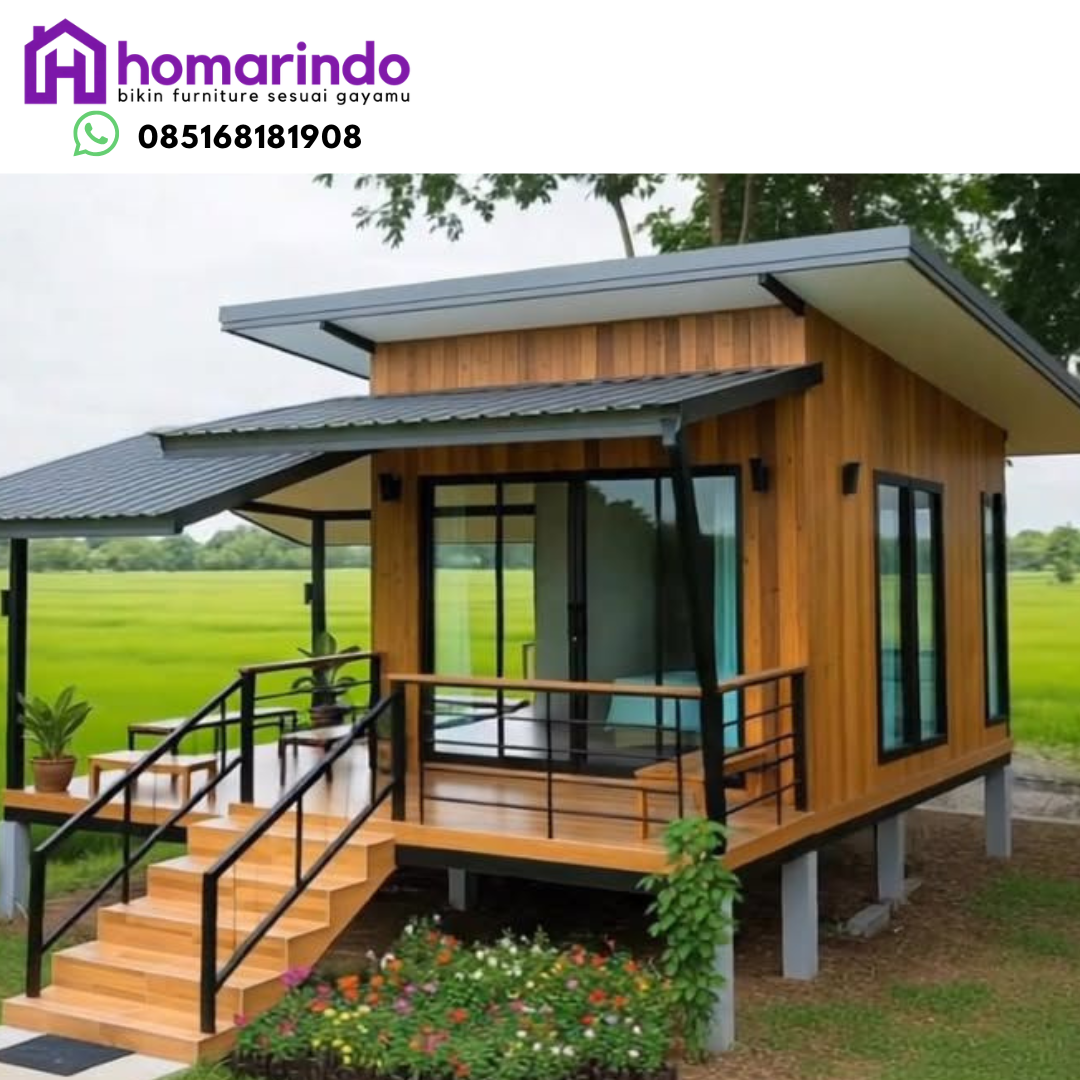 Rumah Kayu Jati Minimalis Simple