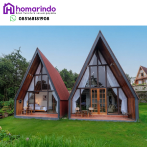 Rumah Kayu Segitiga Estetik