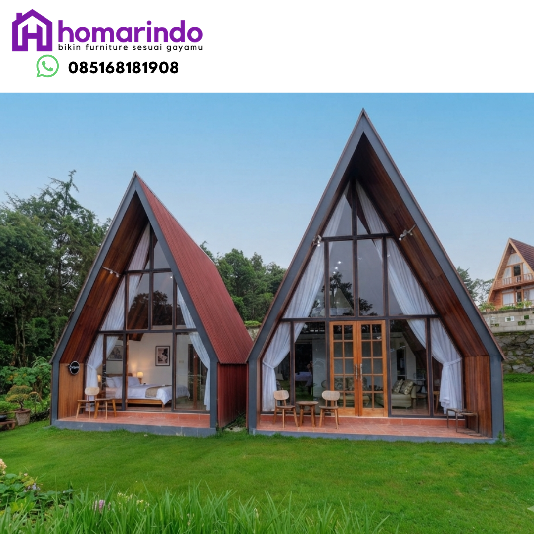 Rumah Kayu Segitiga Estetik