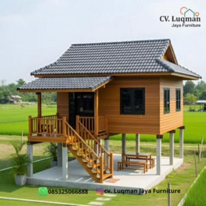 Hunian Panggung Modern: Pesona Kayu Jati Minimalis
