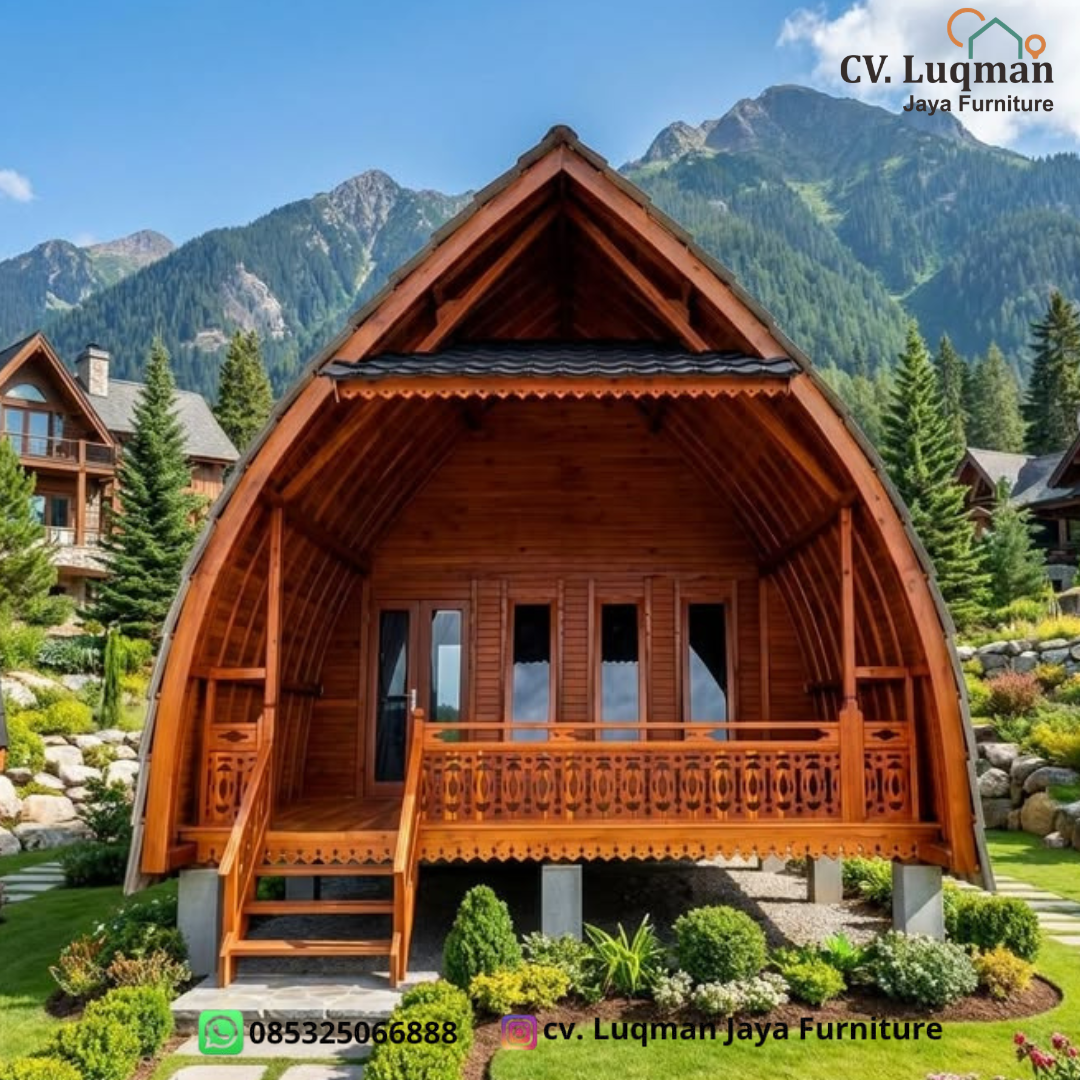 Rumah Lumbung Kayu Jati Modern 1 Lantai