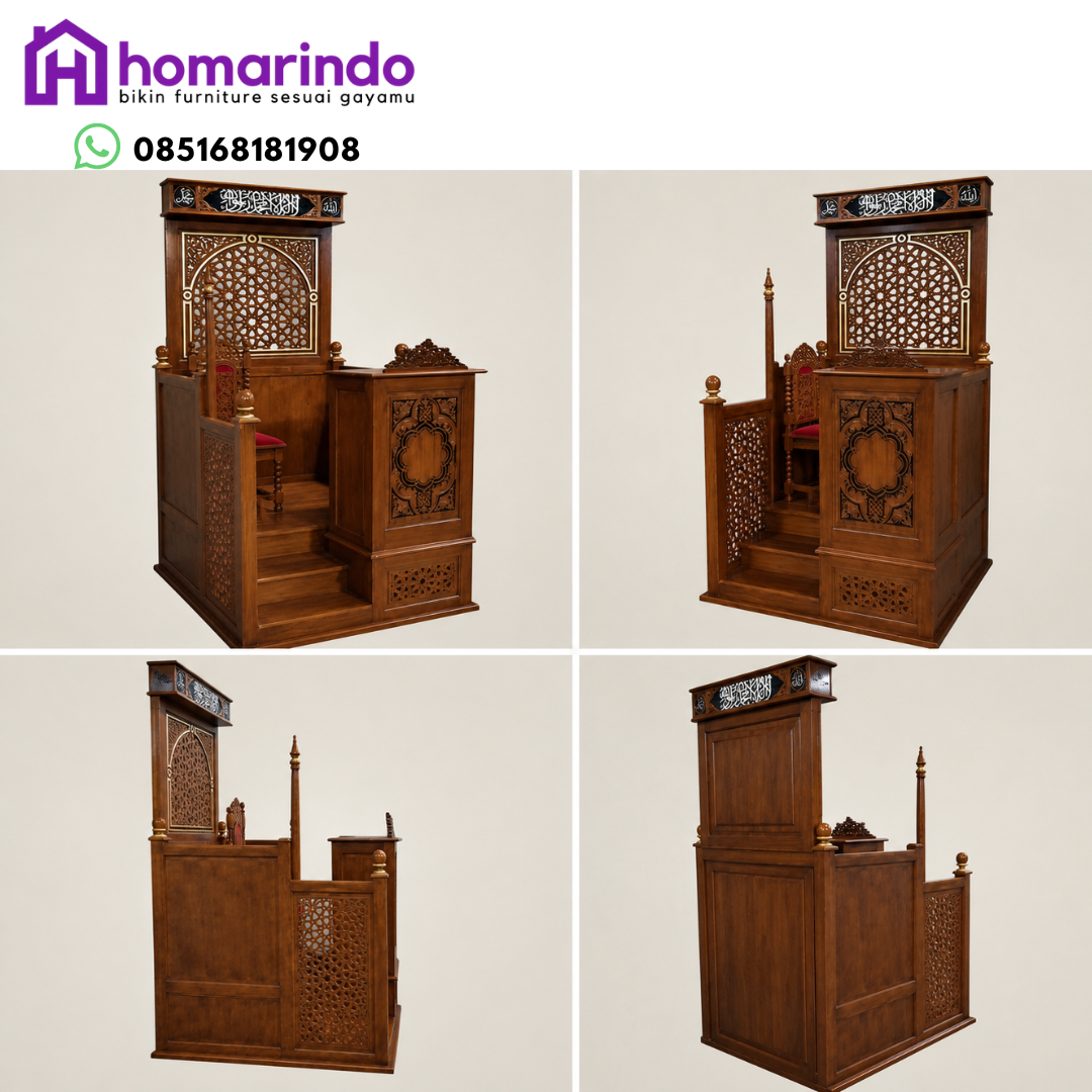 Podium Mimbar Masjid Jati Ukir Eksklusif Homarindo Podium Mimbar Masjid Jati Ukir Eksklusif Homarindo