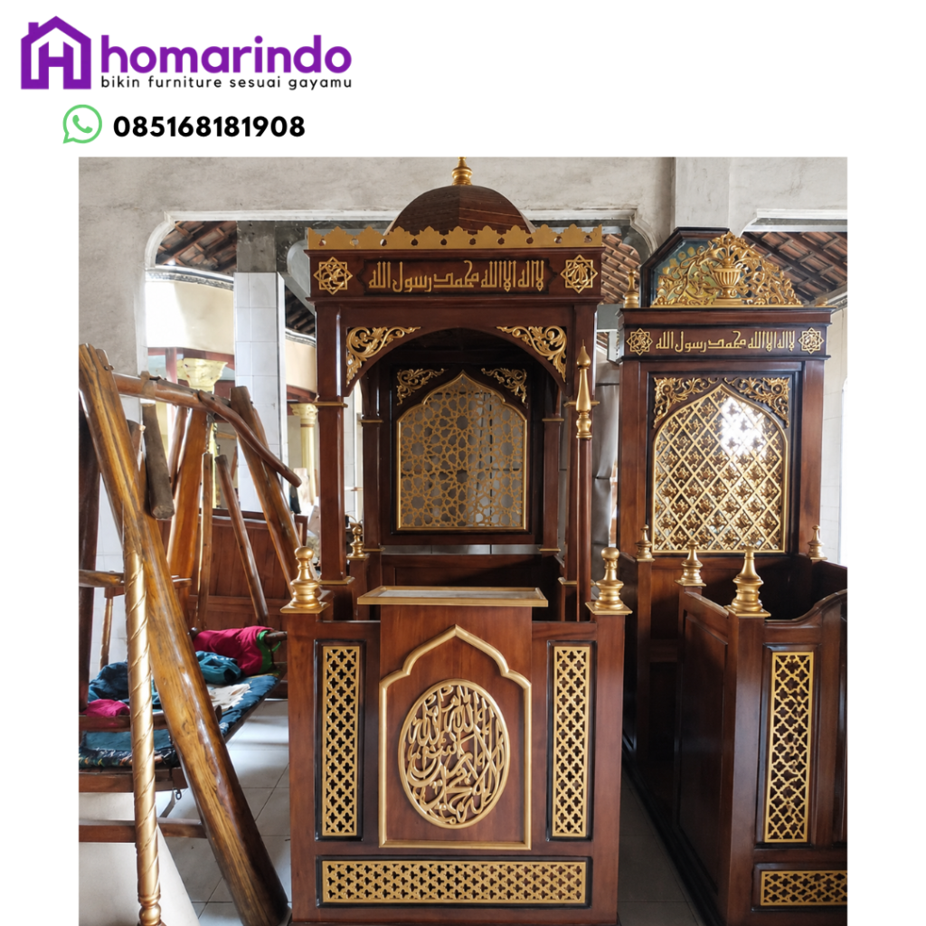 Mimbar Masjid Kayu Jati: 1 Pilihan Terbaik untuk Masjid yang Elegan dan Tahan Lama 2 Mimbar Masjid Kayu Jati