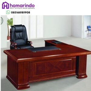 Meja Kantor L-Shape Kayu Jati TPK