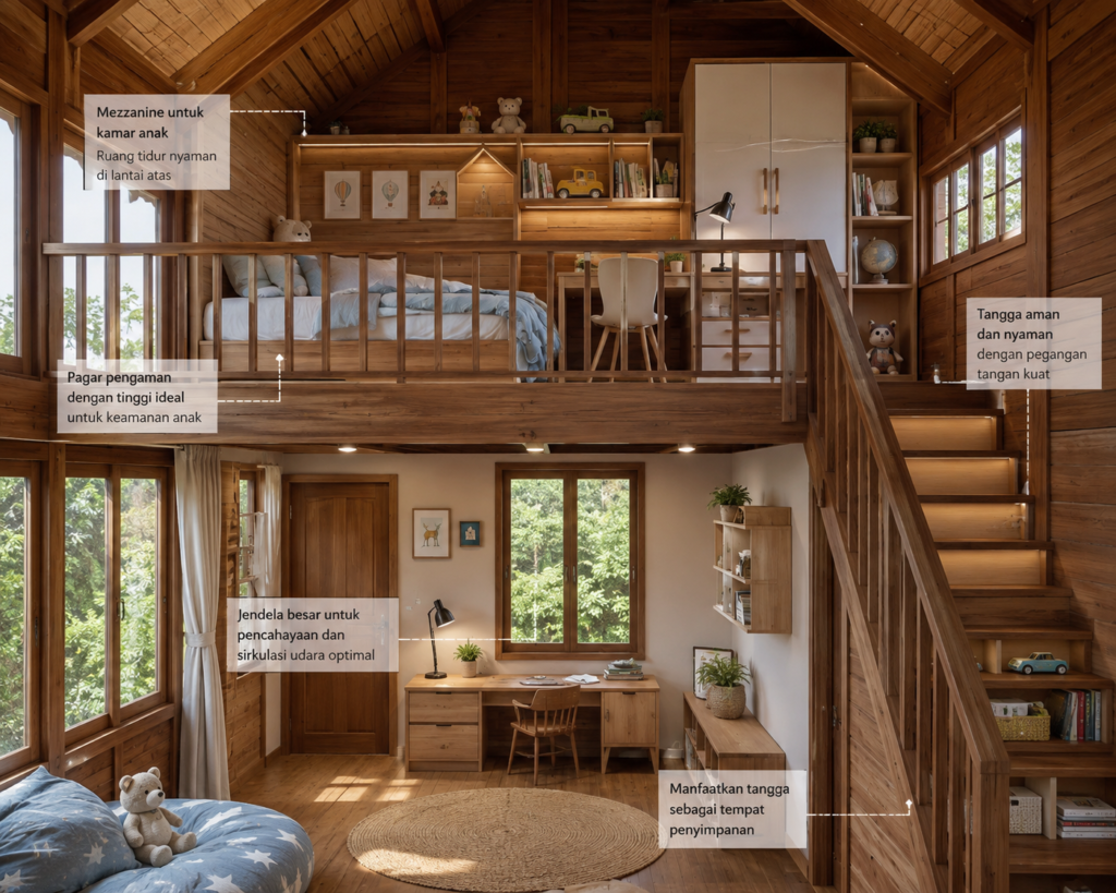 6 Ide Rumah Kayu Jati dengan Mezzanine untuk Memaksimalkan Ruang