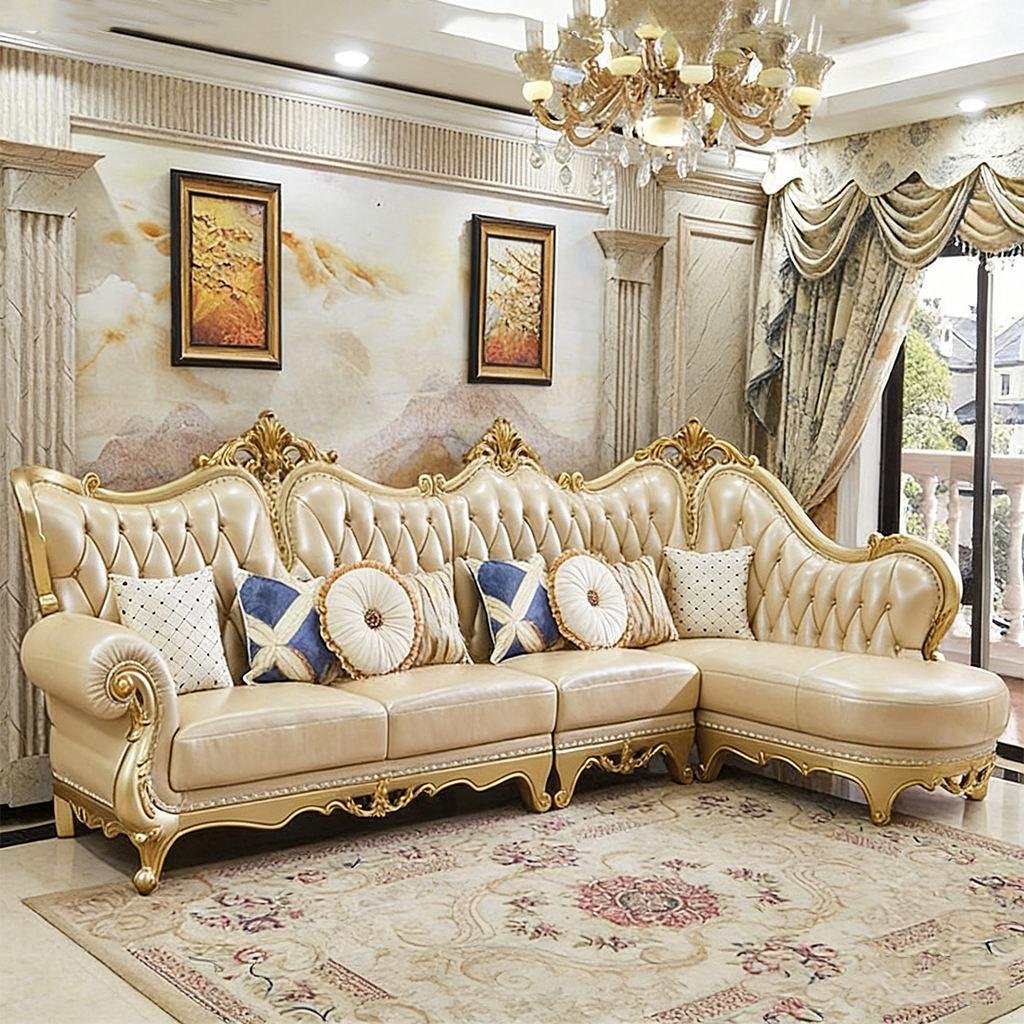 5 Model Sofa Kulit Ukir Mewah yang Sedang Populer untuk Rumah Modern Klasik 4 5 Model Sofa Kulit