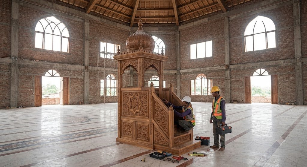 7 Tahapan Konstruksi Mimbar Masjid Kayu Jati Premium yang Menghasilkan Karya Elegan dan Bernilai Seni Tinggi 3 7 Tahapan Konstruksi Mimbar