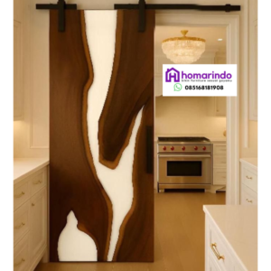 Pintu Resin Kayu Jati Kombinasi Estetik Homarindo