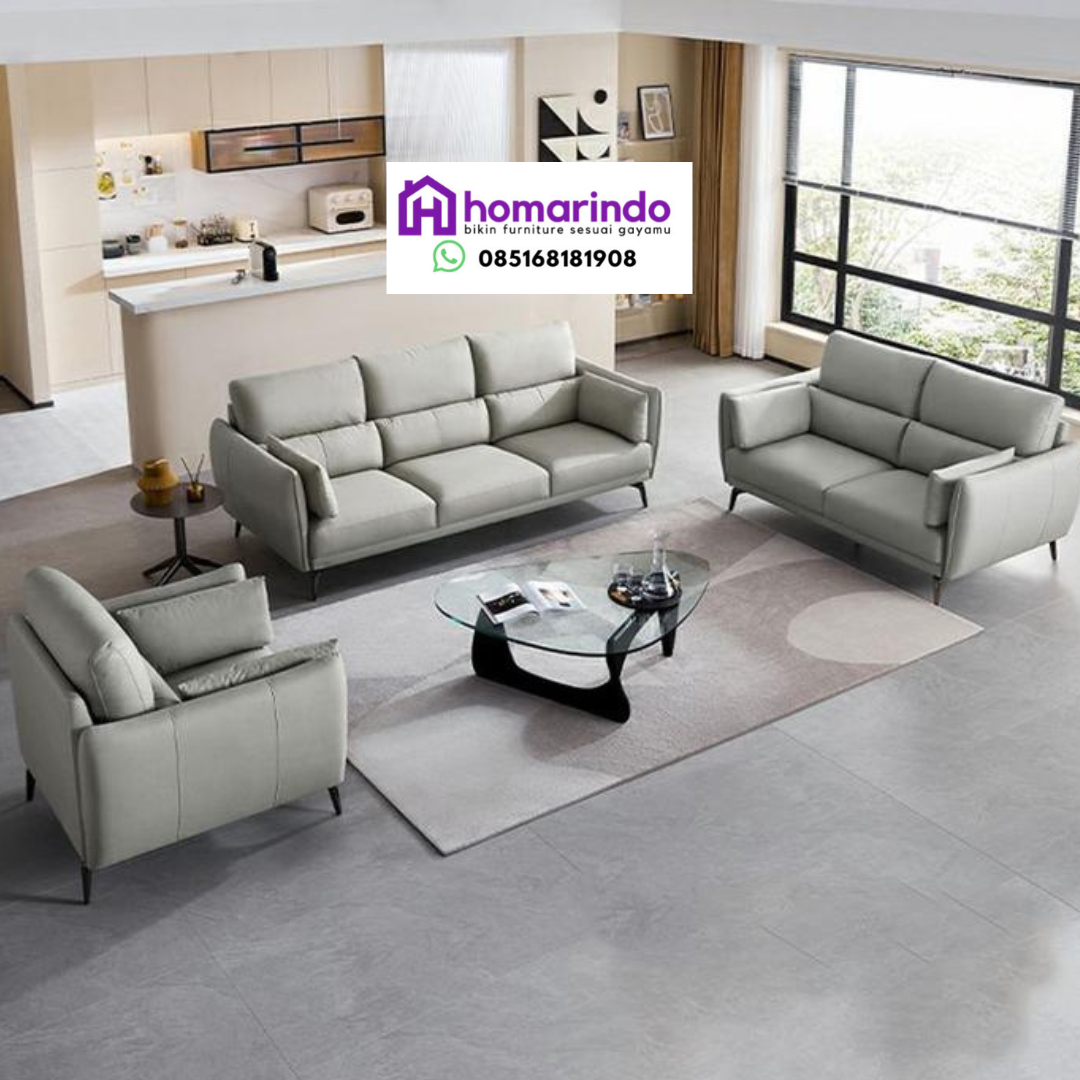 Set Sofa Kulit Modern Minimalis