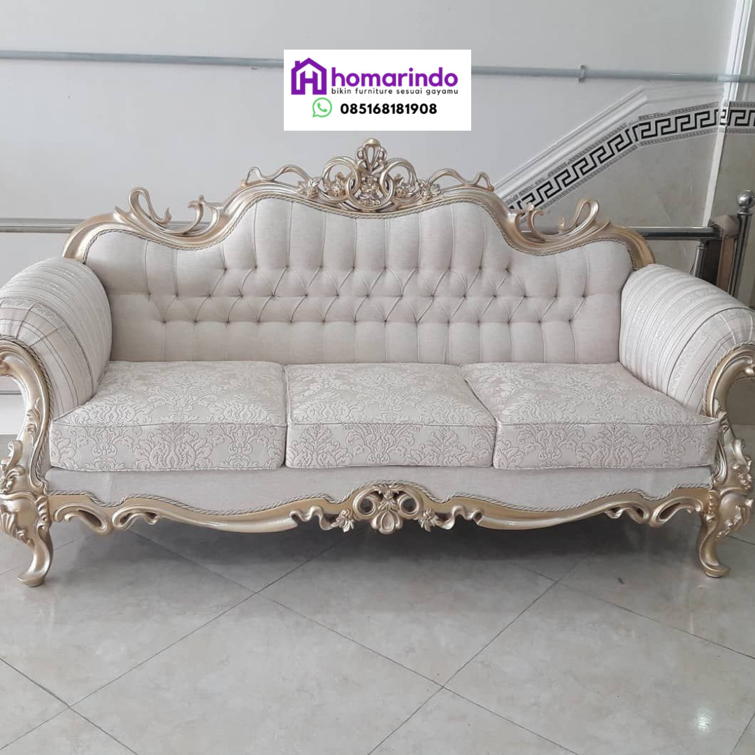 Sofa Ukir Mewah Klasik 3 Dudukan