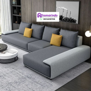Sofa L Sudut Modern Abu-Abu