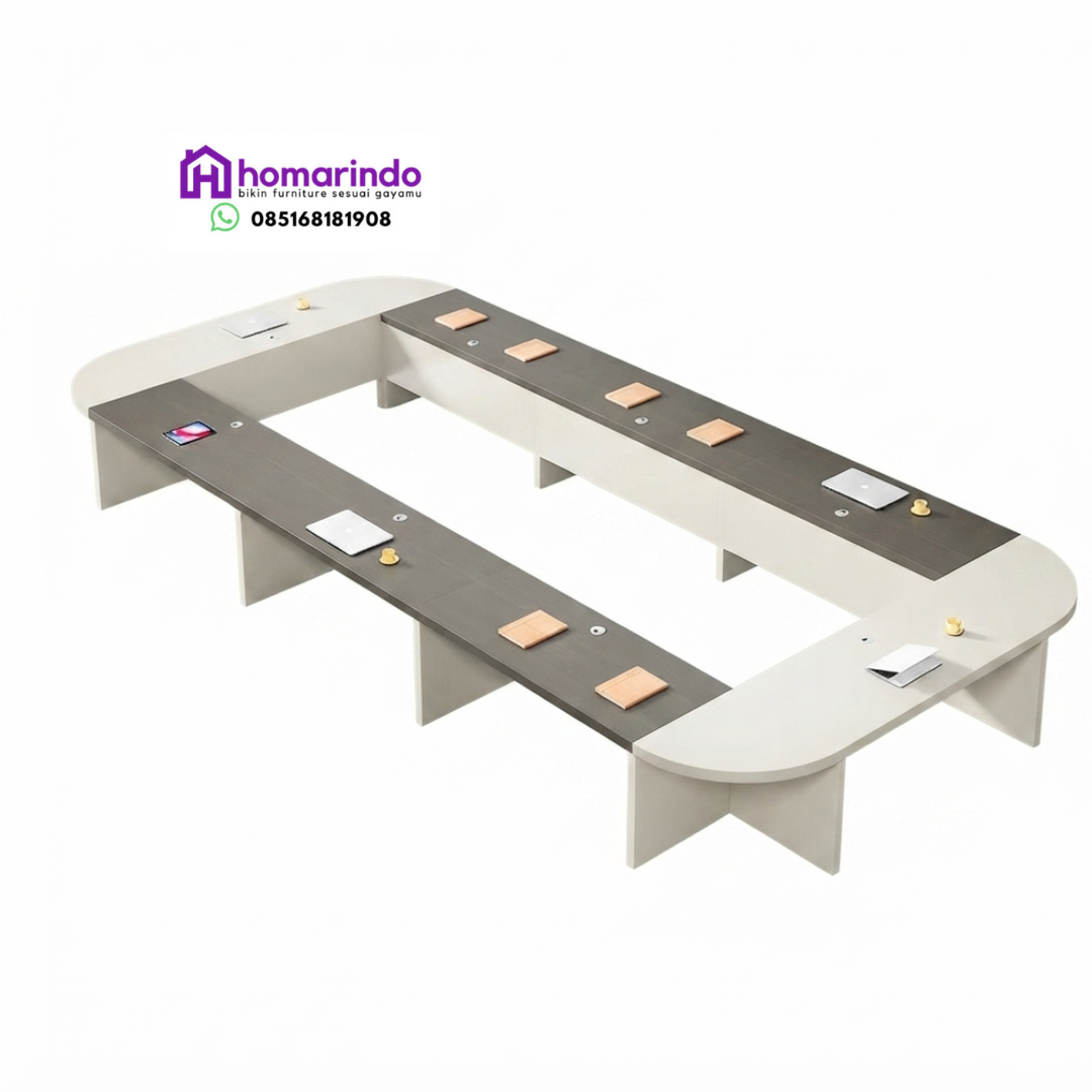 Meja Meeting Room U-Shape Modern Custom untuk Kantor Meja Meeting Room U-Shape Modern Custom untuk Kantor