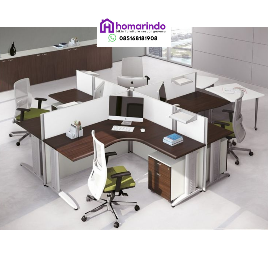 Sekat Meja Kantor Cluster 4 Staff Workstation Homarindo