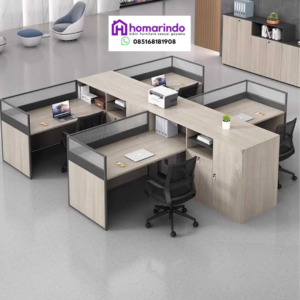 Meja Partisi Kantor Workstation 4 Orang Homarindo