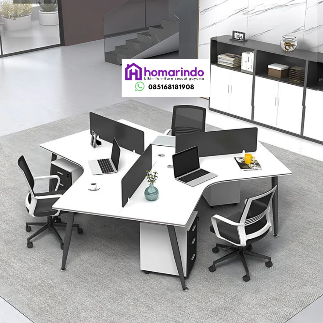 Meja Kerja Cluster 4 Staff Modern Minimalis Homarindo Meja Kerja Cluster 4 Staff Modern Minimalis Homarindo