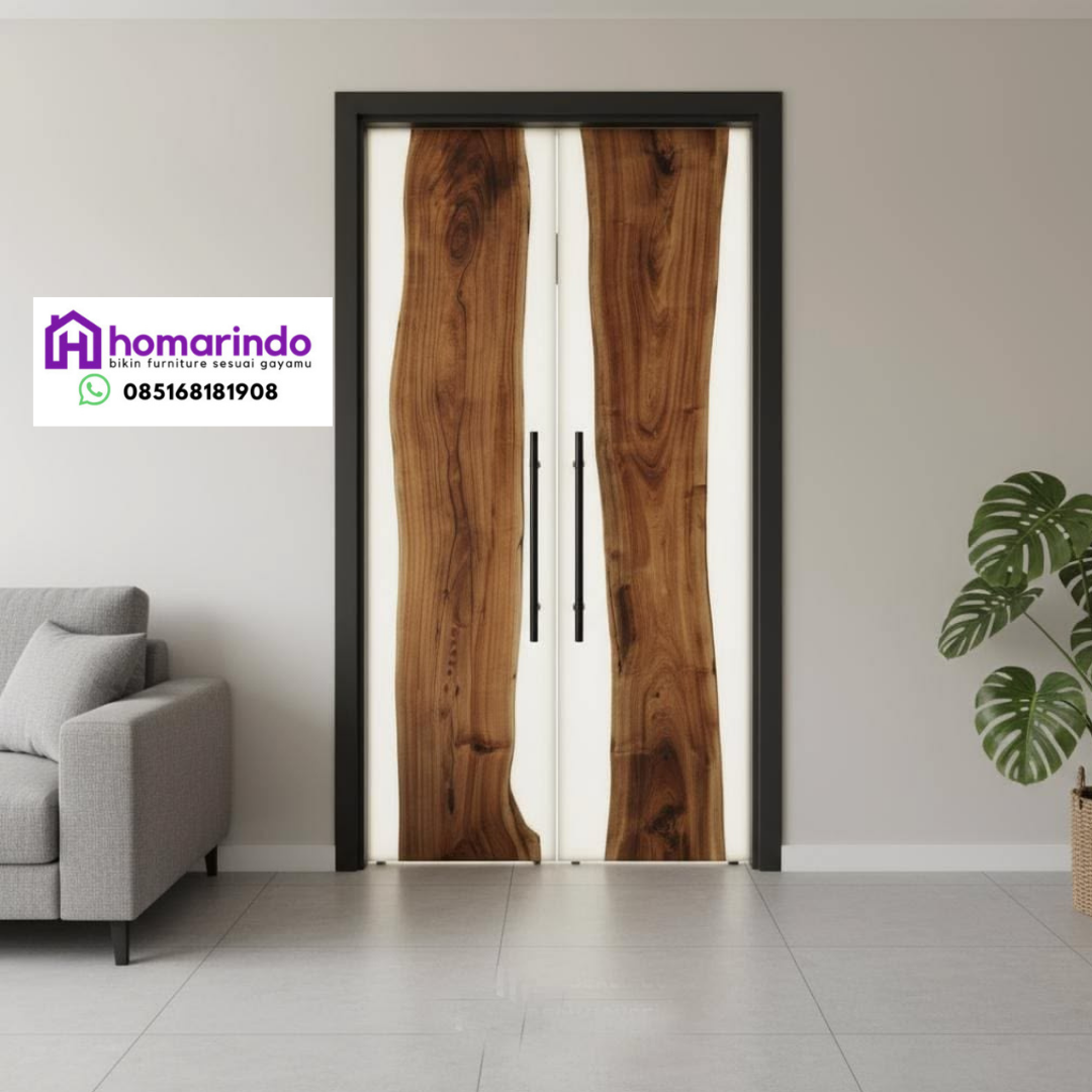 Pintu Resin Kayu Solid Kombinasi Elegan Homarindo