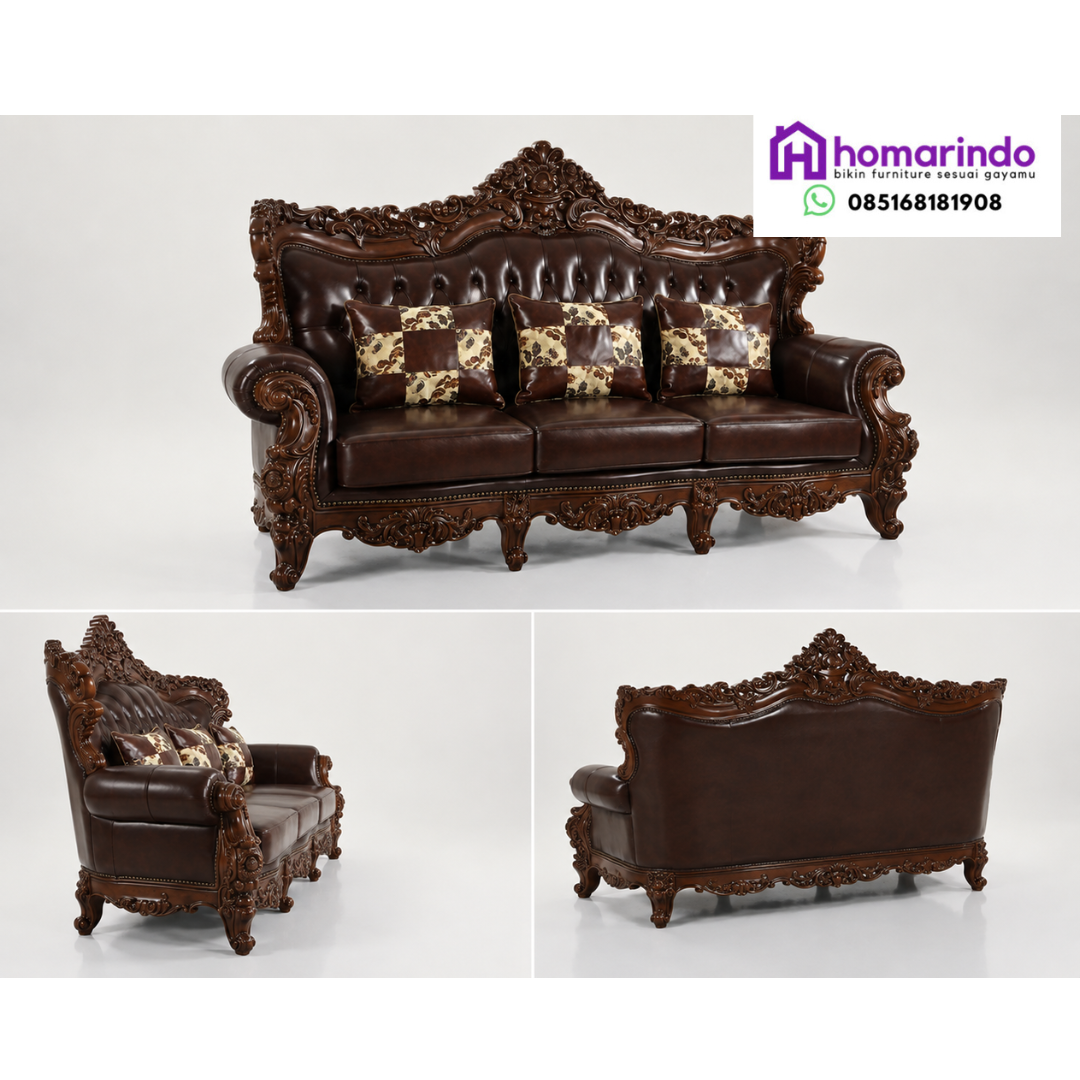 Sofa Tamu Mewah Ukir Klasik Kayu Jati Sofa Tamu Mewah Ukir Klasik Kayu Jati