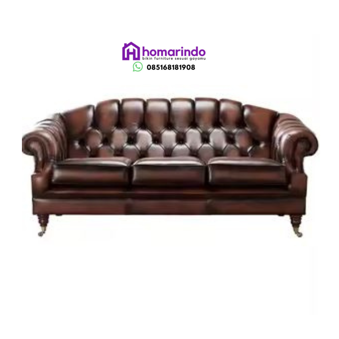 Sofa Kulit Chesterfield Klasik Premium