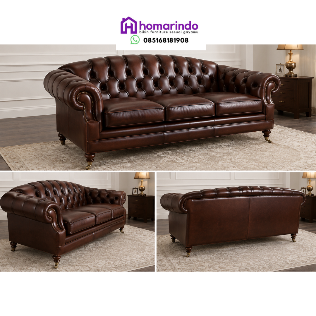 Sofa Kulit Chesterfield Klasik Premium Sofa Kulit Chesterfield Klasik Premium