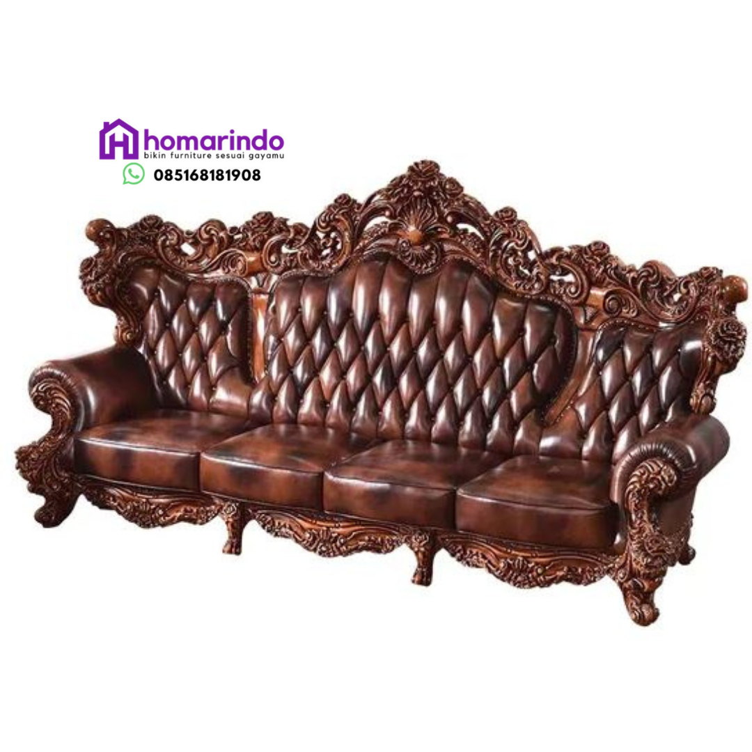 Sofa Tamu Ukir Mewah Klasik Jati