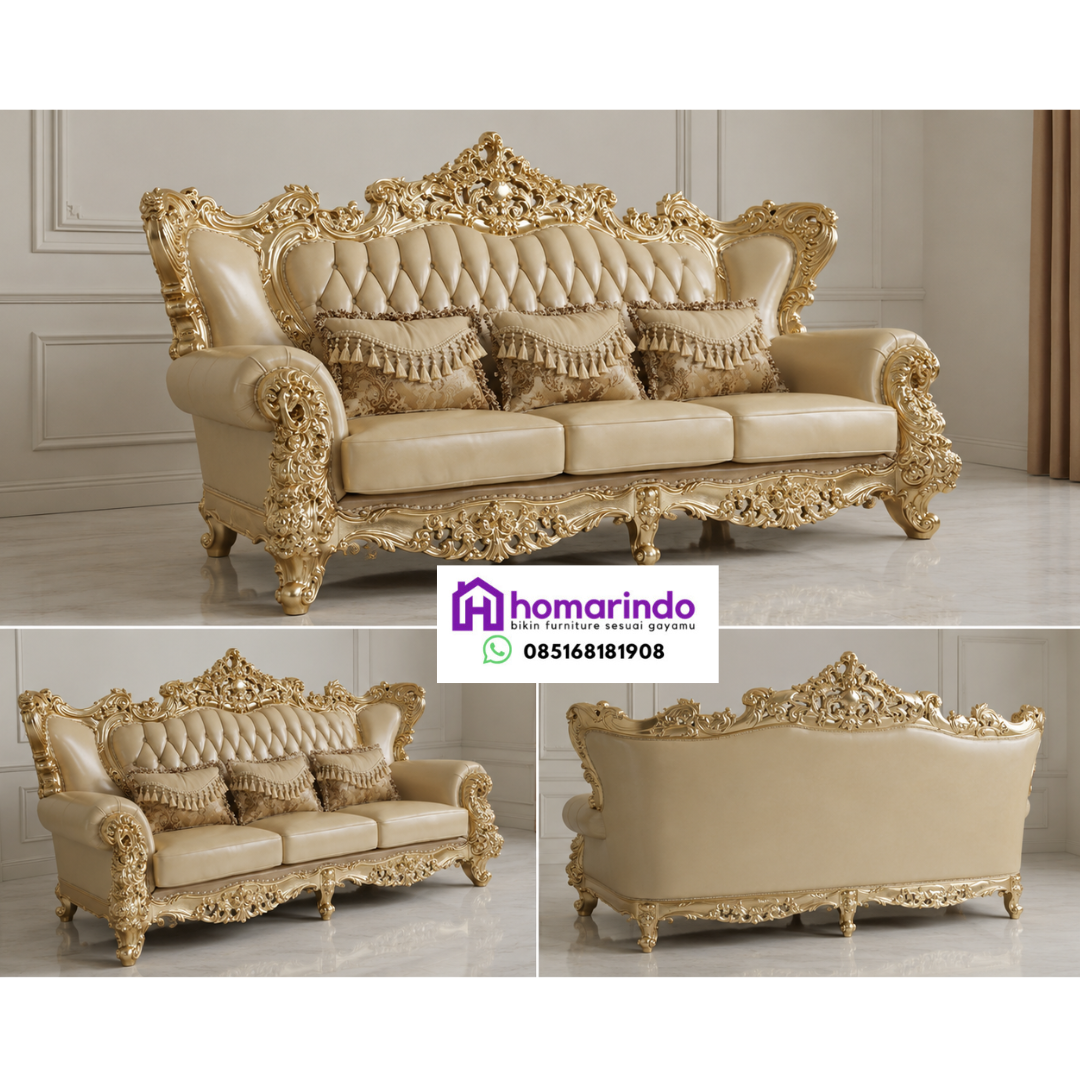 Sofa Kulit Ukir Mewah Klasik Royal Sofa Kulit Ukir Mewah Klasik Royal