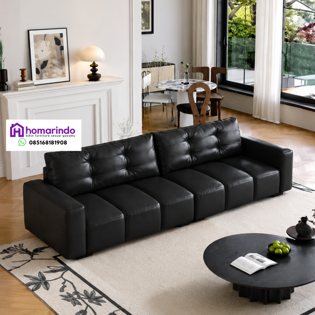 Sofa Kulit Minimalis Modern Premium