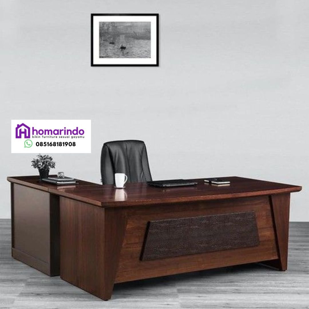 Meja Kantor Mewah Kayu Jati Grade A Master