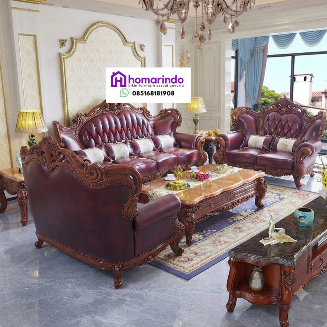 Sofa Tamu Mewah Klasik Ukiran Kayu Jati Asli Sofa Tamu Mewah Klasik Ukiran Kayu Jati Asli