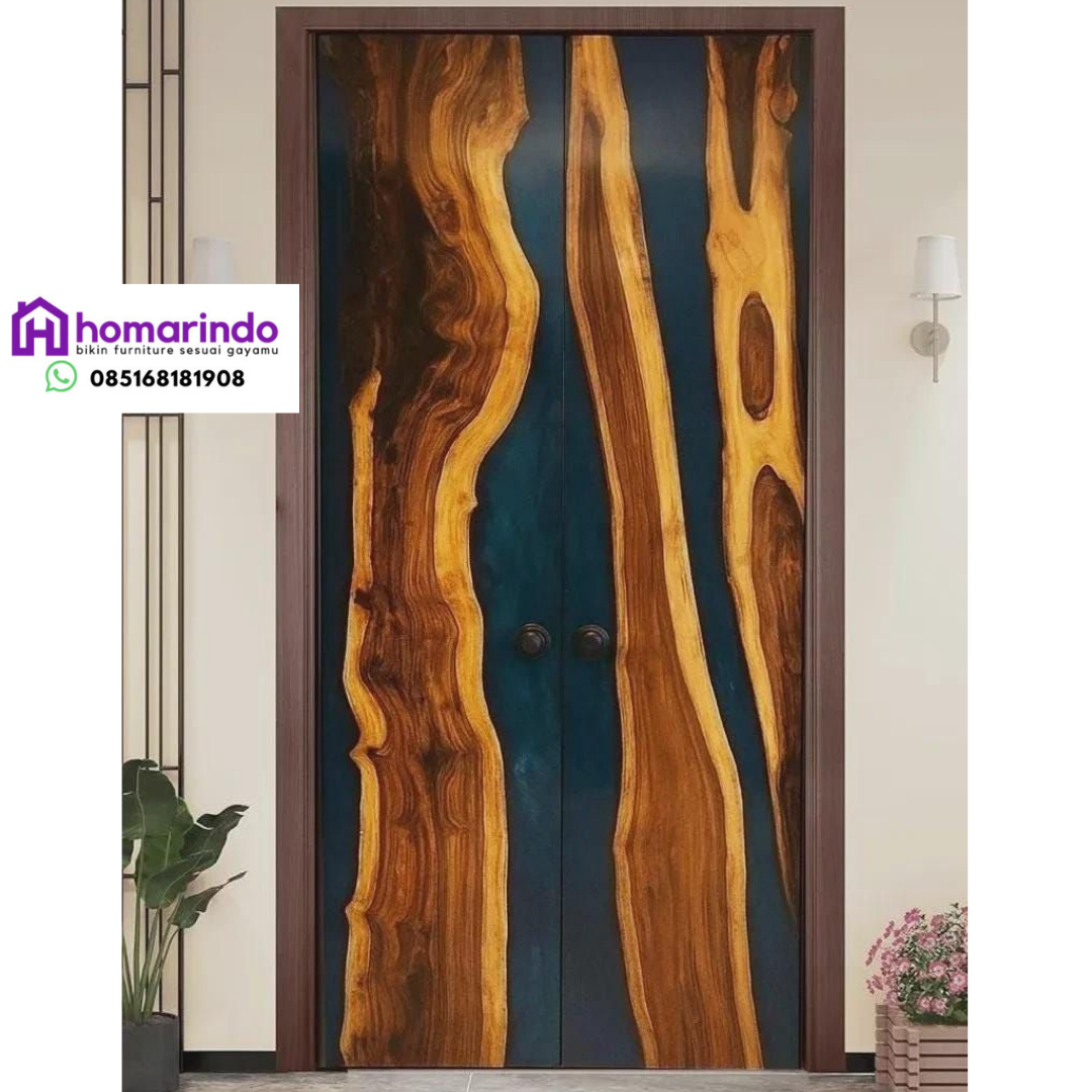 Pintu Resin Kombinasi Kayu Alami dan Resin Eksklusif
