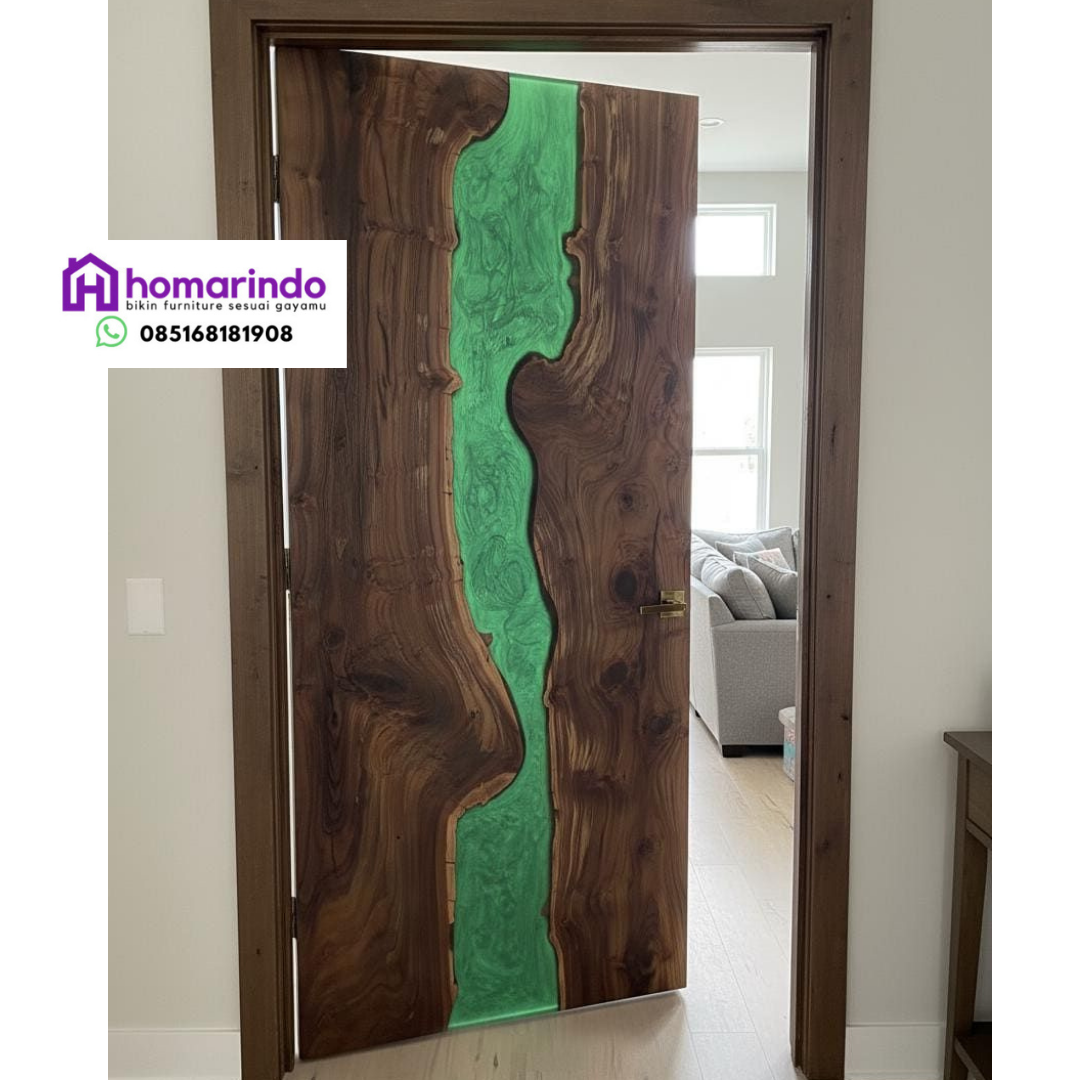 Pintu Kayu Resin Hijau Eksklusif dari Homarindo