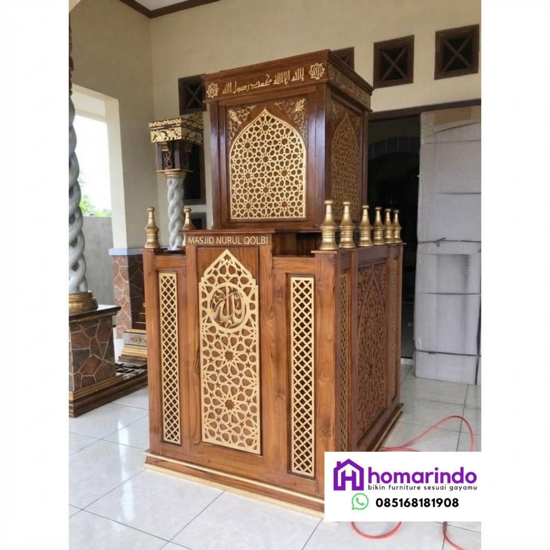 Podium Mimbar Masjid Kayu Jati Podium Mimbar Masjid Kayu Jati