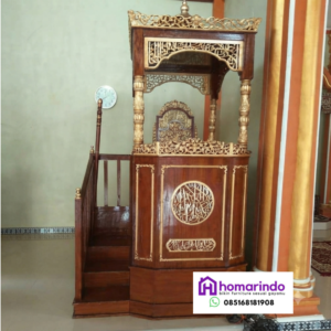 Mimbar Masjid Ukiran Jati Mewah